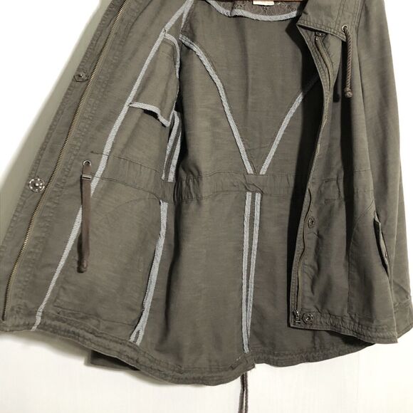 Anthropologie Hei Hei Field Jacket Womens Medium Brown Lace Military Utility - Picture 14 of 16